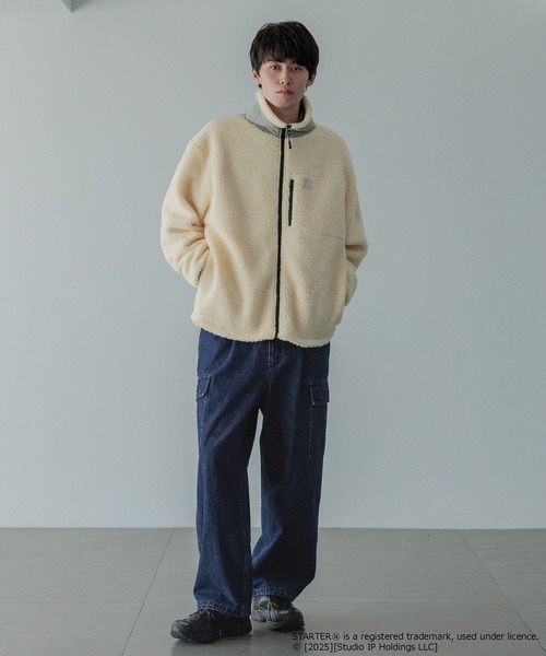 LOWRYS FARM（ローリーズファーム）の「【LFM(U)】ＳＴＡＲＴＥＲボアブルゾン　 592152（ブルゾン・メンズ・ホワイト/ブラック/ブルー・MEDIUM/LARGE）」の10枚目の写真