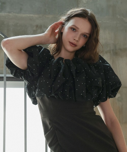 DONOBAN(ドノバン)の「【ANDRESD】cloud-like volume tops セレモニー 結婚式 二次会 同窓会 成人式 入学式 卒業式 お呼ばれ パーティードレス オケージョンドレス(ワンピース・レディース・ブラック・M)」の1枚目の写真