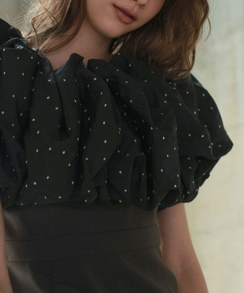 DONOBAN(ドノバン)の「【ANDRESD】cloud-like volume tops セレモニー 結婚式 二次会 同窓会 成人式 入学式 卒業式 お呼ばれ パーティードレス オケージョンドレス(ワンピース・レディース・ブラック・M)」の4枚目の写真