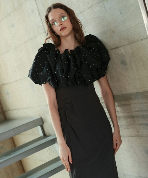 DONOBAN(ドノバン)の「【ANDRESD】cloud-like volume tops セレモニー 結婚式 二次会 同窓会 成人式 入学式 卒業式 お呼ばれ パーティードレス オケージョンドレス(ワンピース・レディース・ブラック・M)」の10枚目の写真