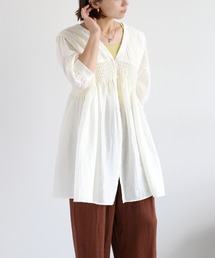 cepo | パフスリーブシャーリングワンピース(シャツワンピース)