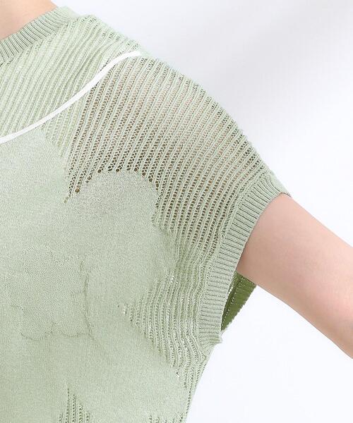 Cutie Blonde（キューティーブロンド）の「【S-LL】にょろにょろ刺繍 透かし編みニット（ニット/セーター・レディース・ブラック/グリーン系/オフホワイト・02/04/01/03）」の20枚目の写真