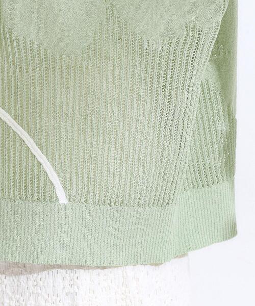 セール】【S-LL】にょろにょろ刺繍 透かし編みニット（ニット