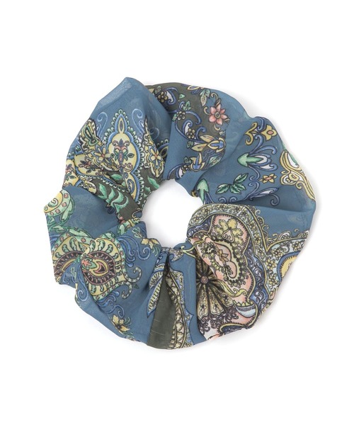 GLOBAL WORK（グローバルワーク）の「シアースカーフ柄シュシュ/583542（シュシュ・レディース・ホワイト/ダークブラウン/ライトグレー/ネイビー/ライトブルー/ライトイエロー・FREE）」の5枚目の写真