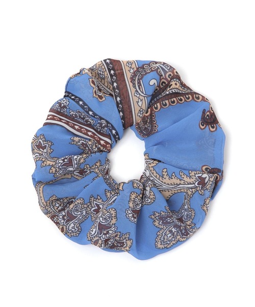 GLOBAL WORK（グローバルワーク）の「シアースカーフ柄シュシュ/583542（シュシュ・レディース・ホワイト/ダークブラウン/ライトグレー/ネイビー/ライトブルー/ライトイエロー・FREE）」の4枚目の写真