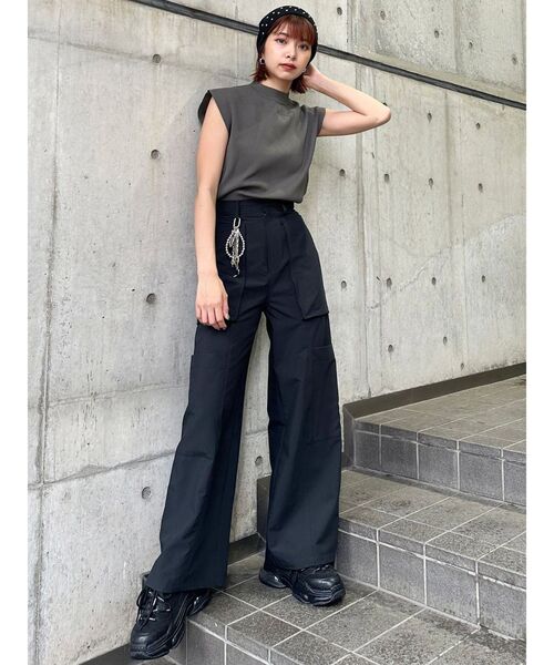 MURUA(ムルーア)の「フレンチスリーブニット(ニット/セーター・レディース・ダークグレー/オレンジ/ブラック/ホワイト・FREE)」の15枚目の写真