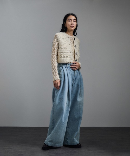 SALON adam et rope'(サロン アダム エ ロペ)の「【WEB限定】クロップドパターンハンドニットジレ(ベスト・レディース・オフホワイト/チャコールグレー・FREE)」の9枚目の写真