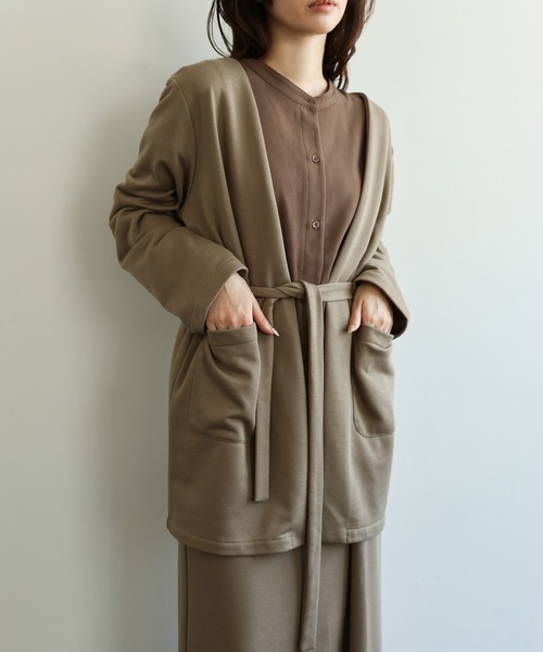 select MOCA Et(セレクトモカエト)の「【Et】Side Shirring Band Collar Shirt(シャツ/ブラウス・レディース・ブラウン/チャコール・FREE)」の12枚目の写真