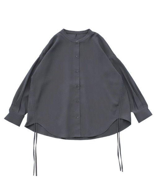 select MOCA Et(セレクトモカエト)の「【Et】Side Shirring Band Collar Shirt(シャツ/ブラウス・レディース・ブラウン/チャコール・FREE)」の13枚目の写真