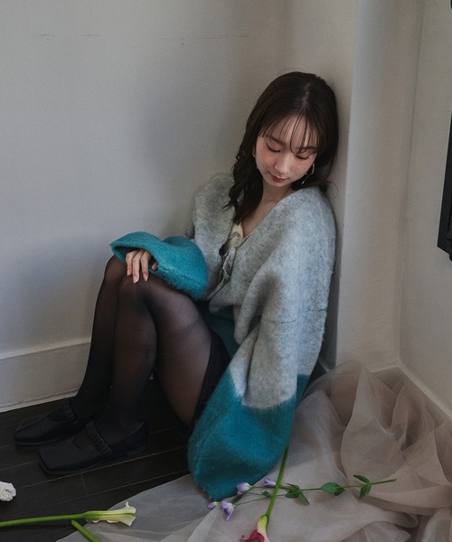 mideal（マイディール）の「nuance knit pullover / ニュアンスニットブルオーバー（ニット/セーター・レディース・ブルー/オレンジ/オリーブ・FREE）」の16枚目の写真