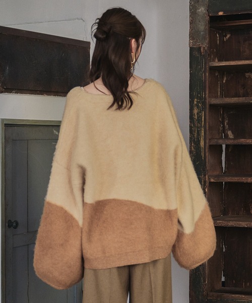 mideal（マイディール）の「nuance knit pullover / ニュアンスニットブルオーバー（ニット/セーター・レディース・ブルー/オレンジ/オリーブ・FREE）」の19枚目の写真