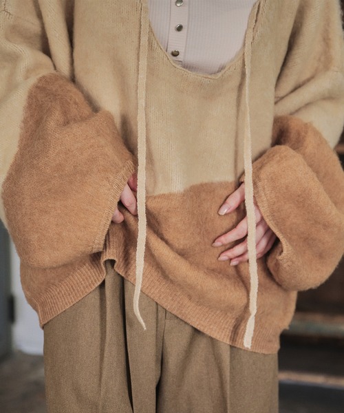 mideal（マイディール）の「nuance knit pullover / ニュアンスニットブルオーバー（ニット/セーター・レディース・ブルー/オレンジ/オリーブ・FREE）」の22枚目の写真