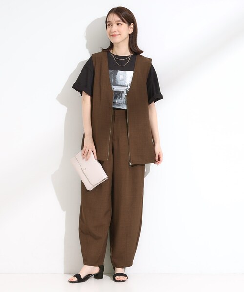 Cutie Blonde（キューティーブロンド）の「【セットアップ可】さらりと軽やか 麻調ゆるカーブパンツ（その他パンツ・レディース・ブラック/ブラウン系その他・03/02/01/04）」の9枚目の写真