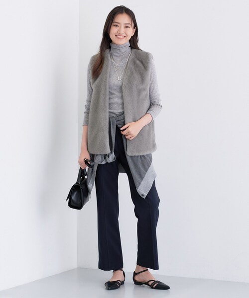 INDIVI（インディヴィ）の「ミンク調フェイクファージレ（ベスト・レディース・ナチュラル/グレー・38/34/13/05/15 ）」の13枚目の写真