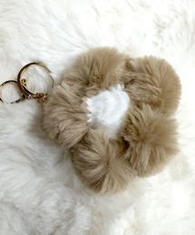 shoppinggo（ショッピングゴー）の「ファーチャーム はな ふわふわ キーホルダー バッグチャーム キーリング（チャーム）」