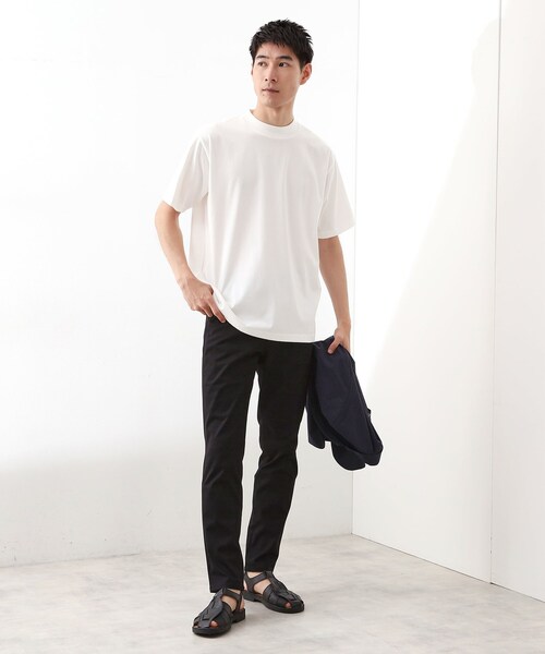 THE SHOP TK (ザ ショップ ティーケー )の「モックネックプレーティング半袖Tシャツ 【接触冷感/洗濯機OK】(Tシャツ/カットソー・メンズ・ブラック/オフホワイト/ライトグレー・04/03/02)」の4枚目の写真
