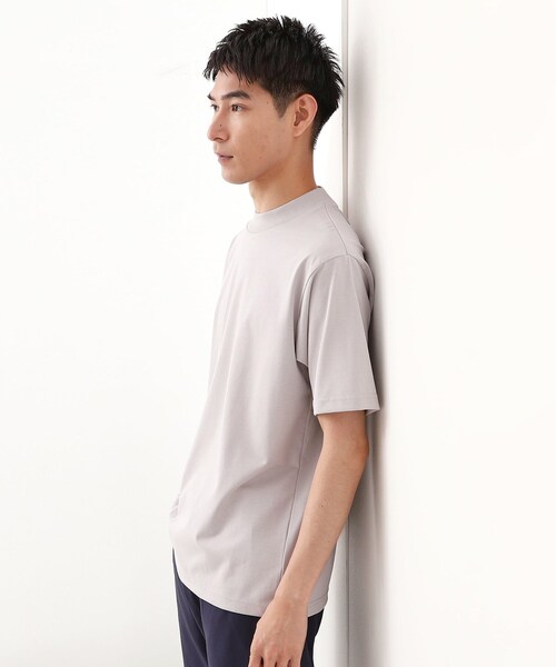THE SHOP TK (ザ ショップ ティーケー )の「モックネックプレーティング半袖Tシャツ 【接触冷感/洗濯機OK】(Tシャツ/カットソー・メンズ・ブラック/オフホワイト/ライトグレー・04/03/02)」の10枚目の写真