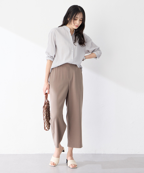 A/C DESIGN BY ALPHA CUBIC(エーシーデザインバイアルファキュービック)の「ストライプバンドカラーシャツ(シャツ/ブラウス・レディース・ベージュ/ライトグレー/ブラック・11号/9号/13号)」の11枚目の写真