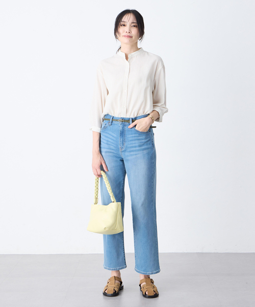 A/C DESIGN BY ALPHA CUBIC(エーシーデザインバイアルファキュービック)の「ストライプバンドカラーシャツ(シャツ/ブラウス・レディース・ベージュ/ライトグレー/ブラック・11号/9号/13号)」の16枚目の写真