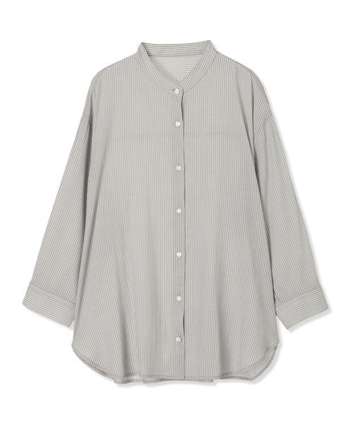 A/C DESIGN BY ALPHA CUBIC(エーシーデザインバイアルファキュービック)の「ストライプバンドカラーシャツ(シャツ/ブラウス・レディース・ベージュ/ライトグレー/ブラック・11号/9号/13号)」の22枚目の写真