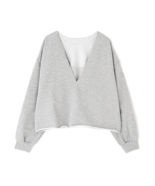 N.（N. Natural Beauty Basic）（エヌエヌナチュラルビューティーベーシック）の「Vネックスウェットプルオーバー（スウェット・レディース・ネイビー/ホワイト/グレー・MEDIUM）」の5枚目の写真