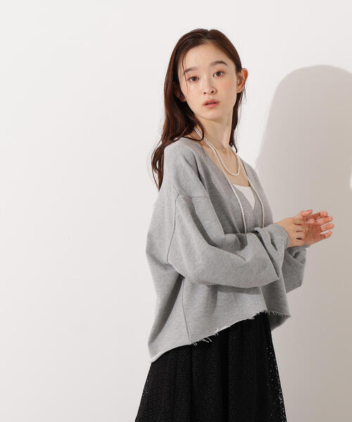 N.（N. Natural Beauty Basic）（エヌエヌナチュラルビューティーベーシック）の「Vネックスウェットプルオーバー（スウェット・レディース・ネイビー/ホワイト/グレー・MEDIUM）」の12枚目の写真