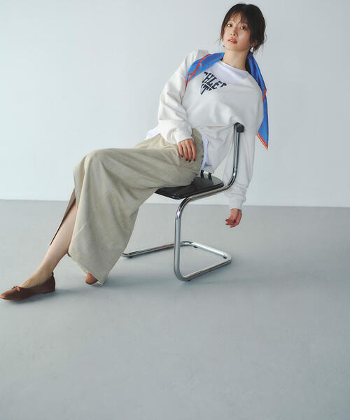 N.（N. Natural Beauty Basic）（エヌエヌナチュラルビューティーベーシック）の「Vネックスウェットプルオーバー（スウェット・レディース・ネイビー/ホワイト/グレー・MEDIUM）」の19枚目の写真