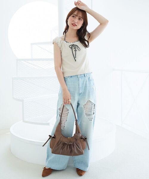MAJESTIC LEGON(マジェスティックレゴン)の「配色ホルターネックトップス(Tシャツ/カットソー・レディース・ブラック/ピンクベージュ/ホワイト系その他2・MEDIUM)」の9枚目の写真