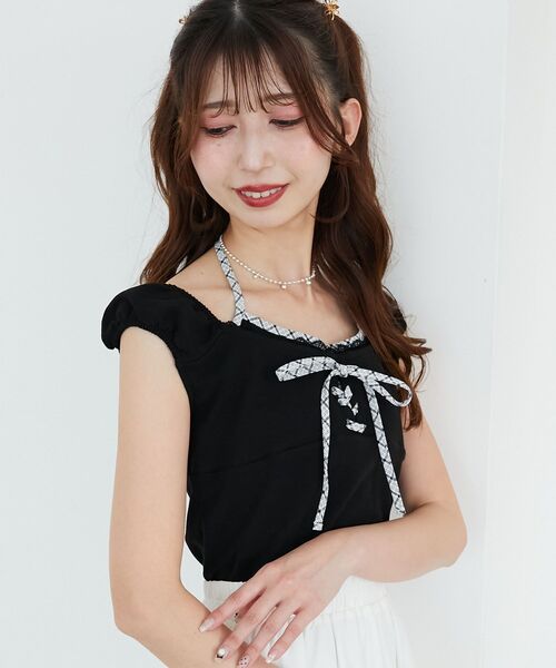 MAJESTIC LEGON(マジェスティックレゴン)の「配色ホルターネックトップス(Tシャツ/カットソー・レディース・ブラック/ピンクベージュ/ホワイト系その他2・MEDIUM)」の19枚目の写真