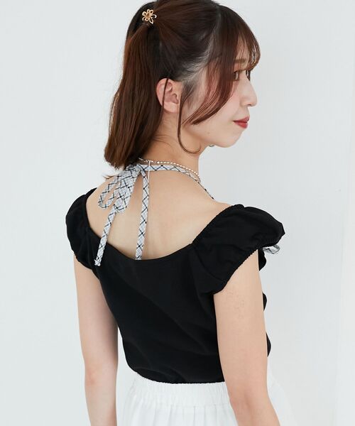 MAJESTIC LEGON(マジェスティックレゴン)の「配色ホルターネックトップス(Tシャツ/カットソー・レディース・ブラック/ピンクベージュ/ホワイト系その他2・MEDIUM)」の20枚目の写真