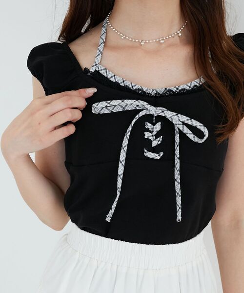 MAJESTIC LEGON(マジェスティックレゴン)の「配色ホルターネックトップス(Tシャツ/カットソー・レディース・ブラック/ピンクベージュ/ホワイト系その他2・MEDIUM)」の21枚目の写真