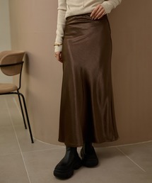 satin narrow long skirt /サテンナローロングスカート