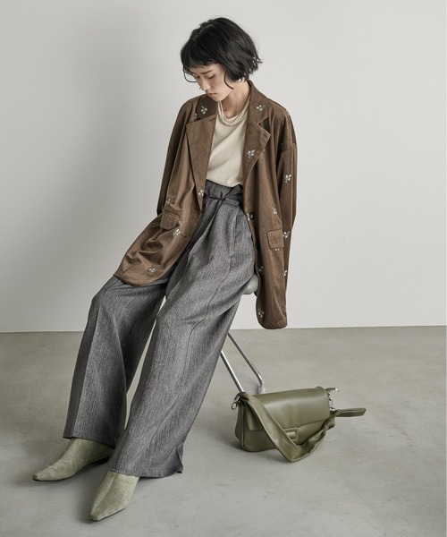 THE YOn（ザヨン）の「フラワーエンブロイダリーベロアジャケット（テーラードジャケット・レディース・ブラウン/ブラック・FREE）」の19枚目の写真