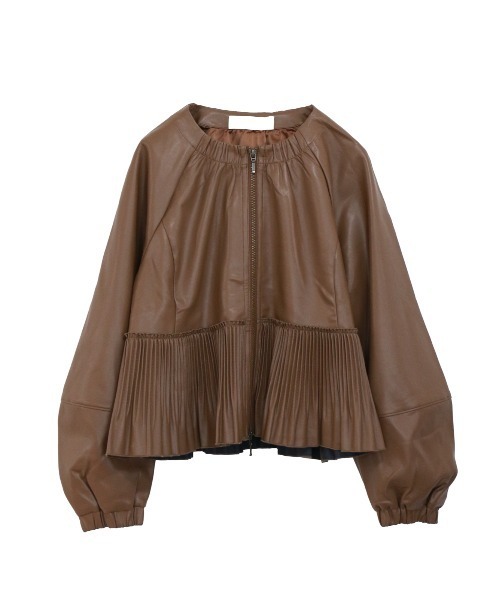 eco leather pleats jacket（ブルゾン）｜Marilyn Moon（マリリン