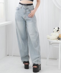 バレルレッグシンプデニムパンツ