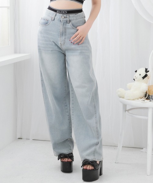 DearMyLoveRose(ディアマイラブローズ)の「バレルレッグシンプデニムパンツ(デニムパンツ・レディース・ブラック/サックスブルー/ブルー/インディゴブルー・SMALL/MEDIUM/LARGE)」の2枚目の写真