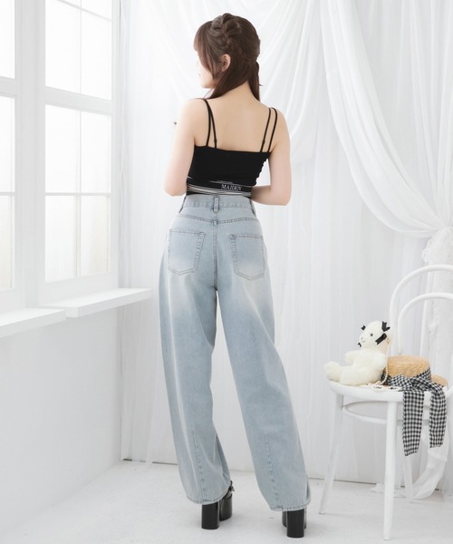 DearMyLoveRose(ディアマイラブローズ)の「バレルレッグシンプデニムパンツ(デニムパンツ・レディース・ブラック/サックスブルー/ブルー/インディゴブルー・SMALL/MEDIUM/LARGE)」の10枚目の写真