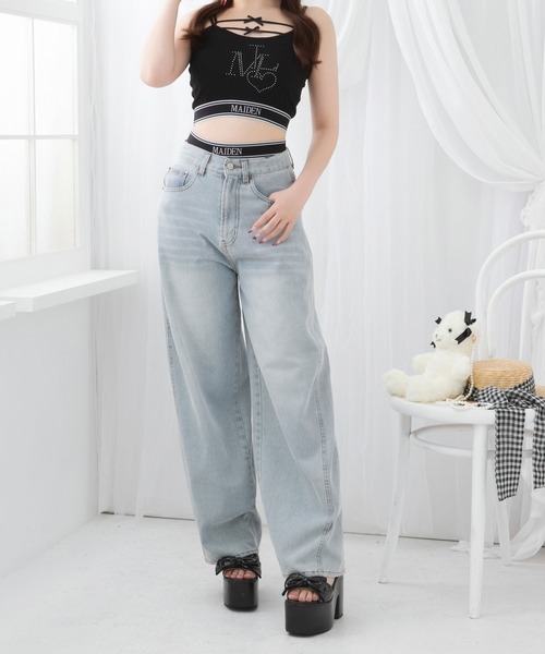 DearMyLoveRose(ディアマイラブローズ)の「バレルレッグシンプデニムパンツ(デニムパンツ・レディース・ブラック/サックスブルー/ブルー/インディゴブルー・SMALL/MEDIUM/LARGE)」の11枚目の写真