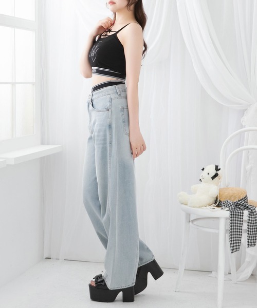 DearMyLoveRose(ディアマイラブローズ)の「バレルレッグシンプデニムパンツ(デニムパンツ・レディース・ブラック/サックスブルー/ブルー/インディゴブルー・SMALL/MEDIUM/LARGE)」の20枚目の写真