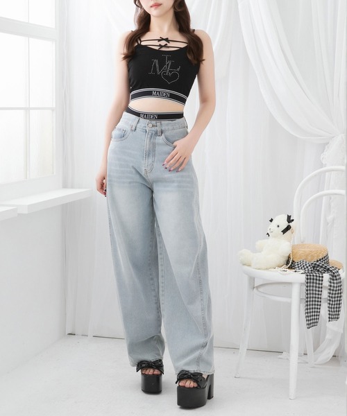 DearMyLoveRose(ディアマイラブローズ)の「バレルレッグシンプデニムパンツ(デニムパンツ・レディース・ブラック/サックスブルー/ブルー/インディゴブルー・SMALL/MEDIUM/LARGE)」の21枚目の写真