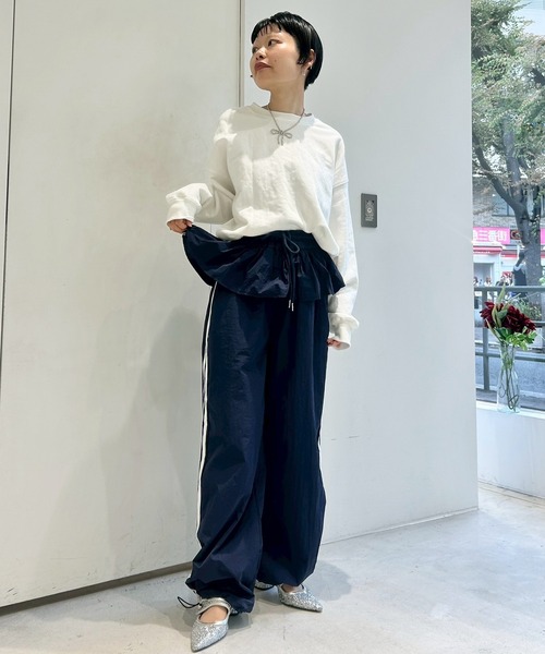 Narcissus(ナルシス)の「フリルトラックラインパンツ/ストリートパンツ/ラインパンツ《動画あり》(その他パンツ・レディース・ネイビー/ボルドー・FREE)」の20枚目の写真