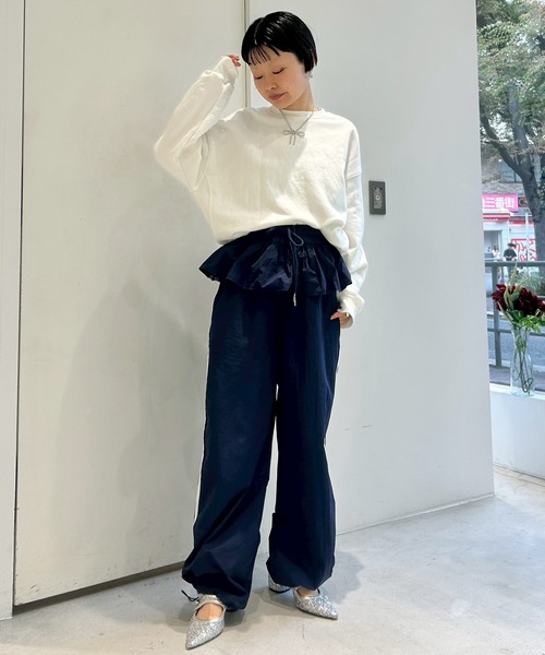 Narcissus(ナルシス)の「フリルトラックラインパンツ/ストリートパンツ/ラインパンツ《動画あり》(その他パンツ・レディース・ネイビー/ボルドー・FREE)」の21枚目の写真