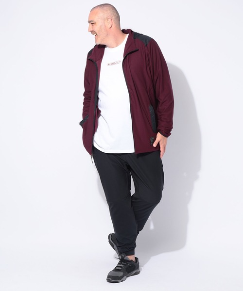 UNDER ARMOUR（アンダーアーマー）の「UNDER ARMOUR (アンダーアーマー) FITTED 切り替え フルジップ パーカー MOTIVATE RIB HYBRID HD（パーカー・メンズ・ワイン/ダークグレー・4XL/5XL/3XL）」の13枚目の写真