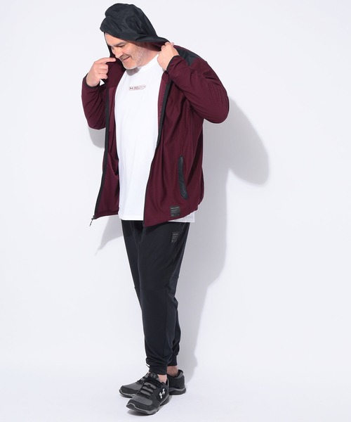 UNDER ARMOUR（アンダーアーマー）の「UNDER ARMOUR (アンダーアーマー) FITTED 切り替え フルジップ パーカー MOTIVATE RIB HYBRID HD（パーカー・メンズ・ワイン/ダークグレー・4XL/5XL/3XL）」の14枚目の写真