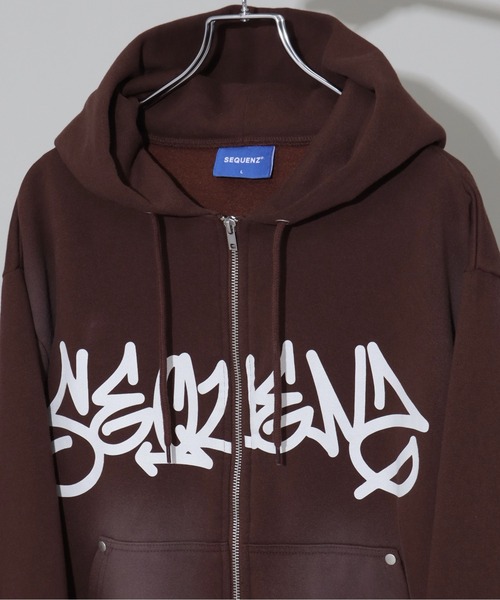 SEQUENZ/シークエンズ】logo Zip-up short hoodie/別注 ショート丈