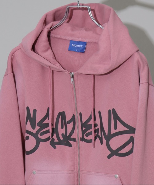 SEQUENZ/シークエンズ】logo Zip-up short hoodie/別注 ショート丈
