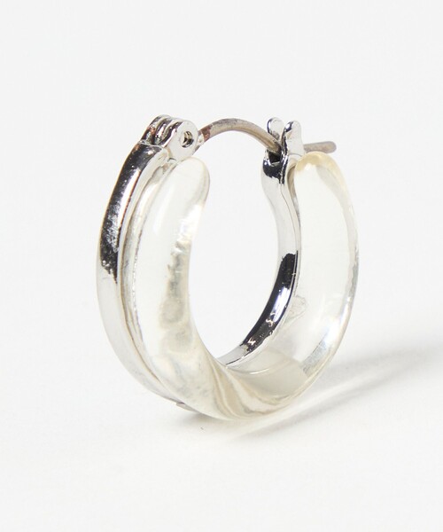 CITEN(シテン)の「<CITEN>クリアメタルフープピアス(ピアス(両耳用)・レディース・ライトブルー/ホワイト・FREE)」の8枚目の写真