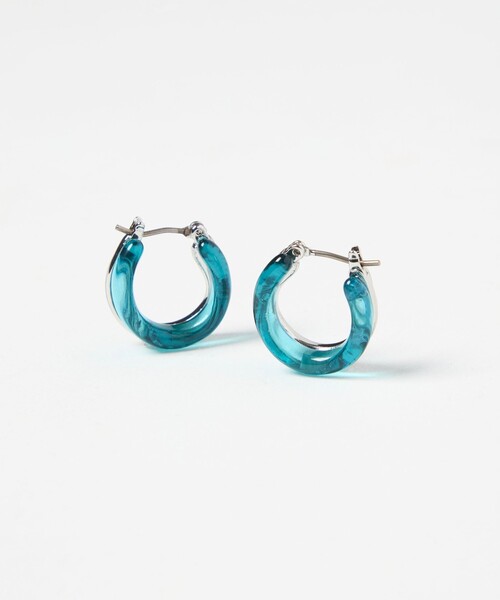 CITEN(シテン)の「<CITEN>クリアメタルフープピアス(ピアス(両耳用)・レディース・ライトブルー/ホワイト・FREE)」の10枚目の写真