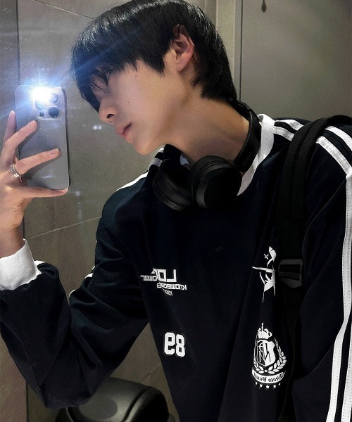 COSYHARU(コシハル)の「89ライン長袖Tシャツ(Tシャツ/カットソー・メンズ・ネイビー/ブラック/ホワイト・FREE)」の3枚目の写真