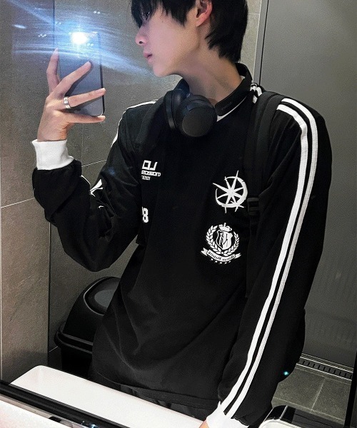 COSYHARU(コシハル)の「89ライン長袖Tシャツ(Tシャツ/カットソー・メンズ・ネイビー/ブラック/ホワイト・FREE)」の9枚目の写真